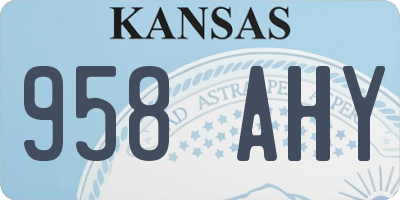 KS license plate 958AHY