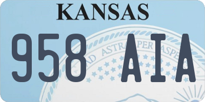 KS license plate 958AIA