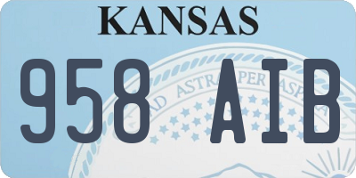 KS license plate 958AIB