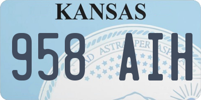 KS license plate 958AIH