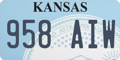 KS license plate 958AIW