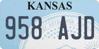 KS license plate 958AJD