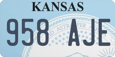 KS license plate 958AJE