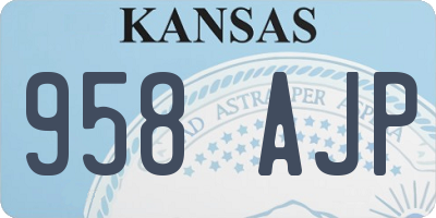 KS license plate 958AJP