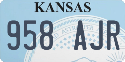 KS license plate 958AJR
