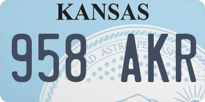 KS license plate 958AKR