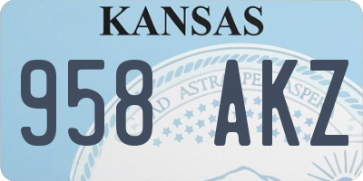KS license plate 958AKZ