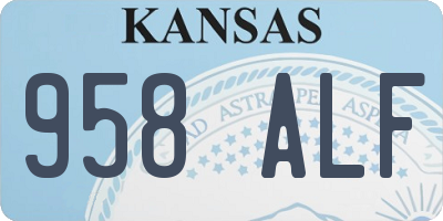 KS license plate 958ALF