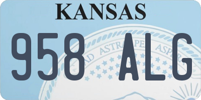 KS license plate 958ALG