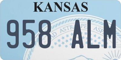 KS license plate 958ALM