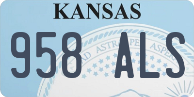 KS license plate 958ALS