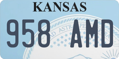 KS license plate 958AMD