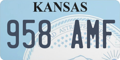 KS license plate 958AMF
