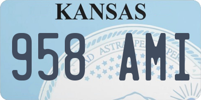 KS license plate 958AMI