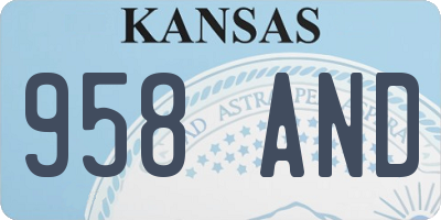 KS license plate 958AND