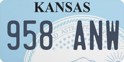 KS license plate 958ANW