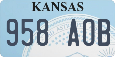 KS license plate 958AOB