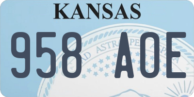 KS license plate 958AOE