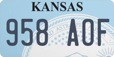 KS license plate 958AOF
