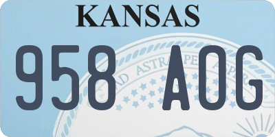 KS license plate 958AOG
