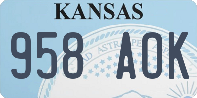 KS license plate 958AOK