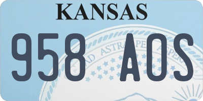 KS license plate 958AOS