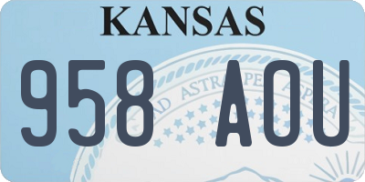 KS license plate 958AOU