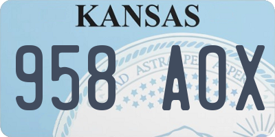 KS license plate 958AOX