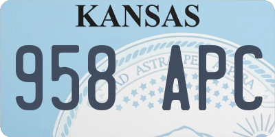 KS license plate 958APC