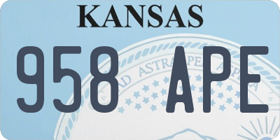 KS license plate 958APE