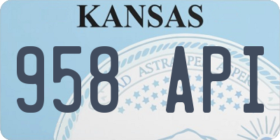 KS license plate 958API