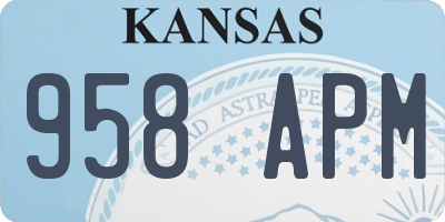 KS license plate 958APM