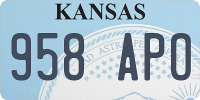 KS license plate 958APO