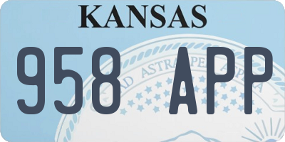 KS license plate 958APP