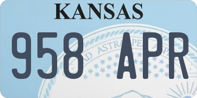 KS license plate 958APR
