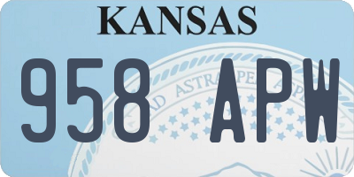 KS license plate 958APW