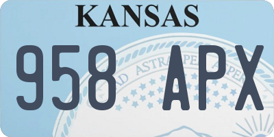 KS license plate 958APX