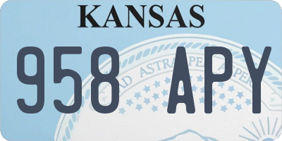 KS license plate 958APY