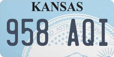 KS license plate 958AQI