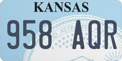 KS license plate 958AQR