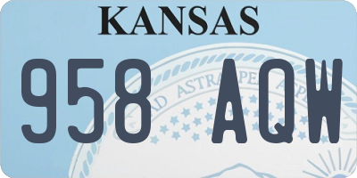 KS license plate 958AQW