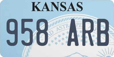 KS license plate 958ARB