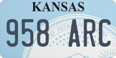 KS license plate 958ARC