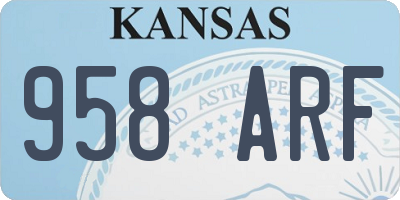 KS license plate 958ARF
