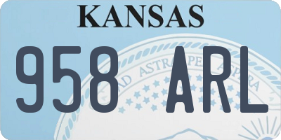 KS license plate 958ARL