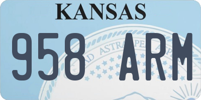 KS license plate 958ARM