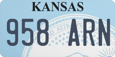 KS license plate 958ARN