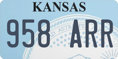 KS license plate 958ARR