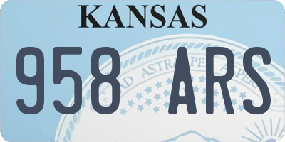 KS license plate 958ARS