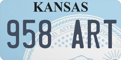 KS license plate 958ART